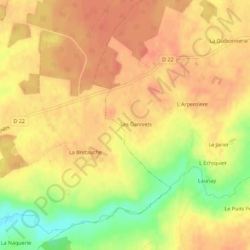 Mapa topográfico Le Pre, altitud, relieve
