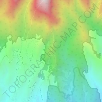 Mapa topográfico Gunung Emas, altitud, relieve