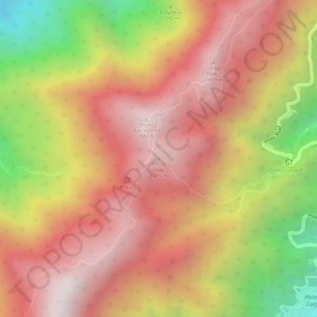 Mapa topográfico Mount Ulap, altitud, relieve