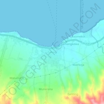 Mapa topográfico Gilting, altitud, relieve