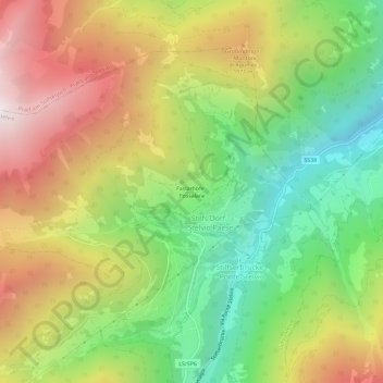 Mapa topográfico Faslarhöfe - Fossalara, altitud, relieve