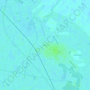 Mapa topográfico Le Vignau, altitud, relieve