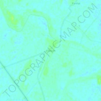 Mapa topográfico Chotiari, altitud, relieve