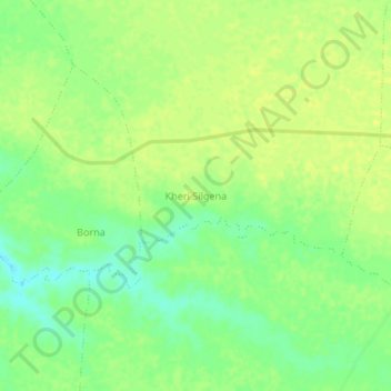 Mapa topográfico Kheri Silgena, altitud, relieve