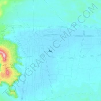 Mapa topográfico Jubbah, altitud, relieve