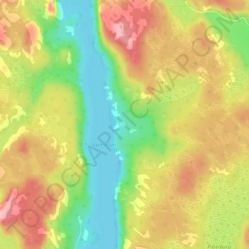 Mapa topográfico Namdalen, altitud, relieve
