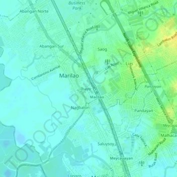 Mapa topográfico Ibayo, altitud, relieve