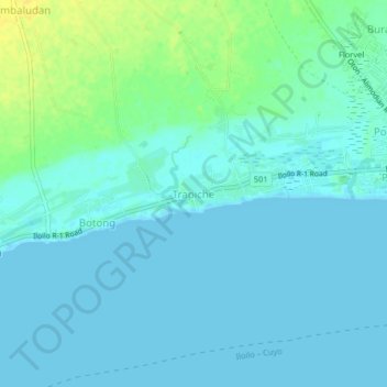 Mapa topográfico Trapiche, altitud, relieve