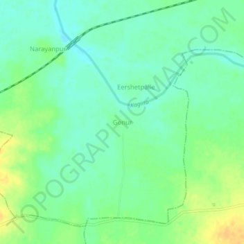 Mapa topográfico Gonur, altitud, relieve