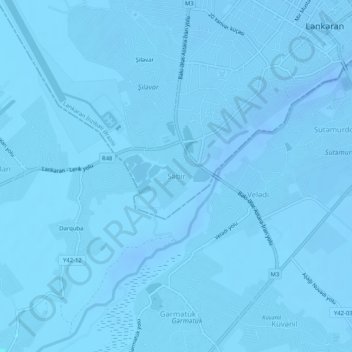 Mapa topográfico Səbir, altitud, relieve