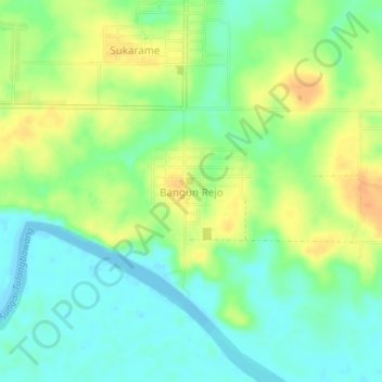Mapa topográfico Bangun Rejo, altitud, relieve