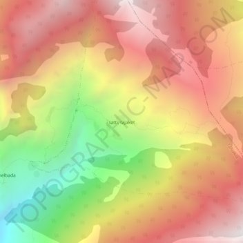 Mapa topográfico satti, tajakot, altitud, relieve