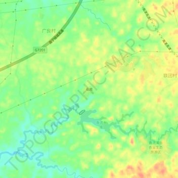 Mapa topográfico Tunzhou, altitud, relieve