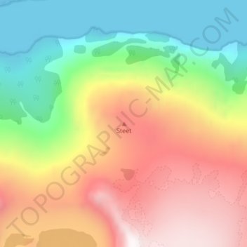 Mapa topográfico Steet, altitud, relieve