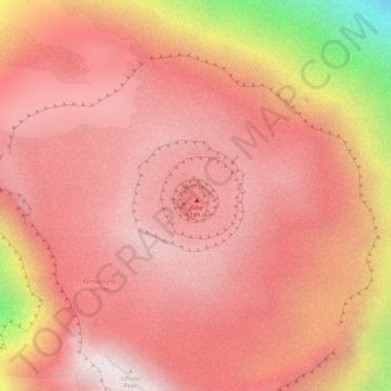 Mapa topográfico Kilimanjaro, altitud, relieve