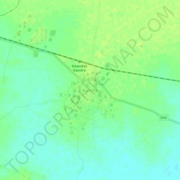 Mapa topográfico Kandra, altitud, relieve