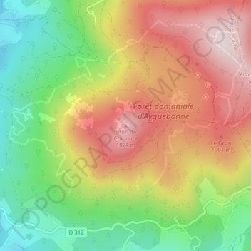 Mapa topográfico Grün de Chignore, altitud, relieve