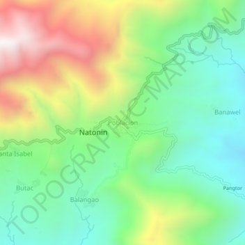 Mapa topográfico Poblacion, altitud, relieve