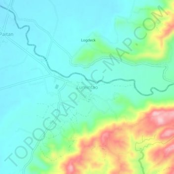 Mapa topográfico Lumintao, altitud, relieve