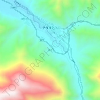 Mapa topográfico Geya, altitud, relieve