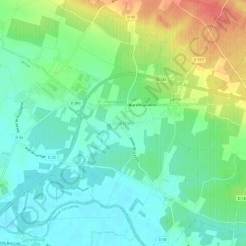 Mapa topográfico Lautrait, altitud, relieve