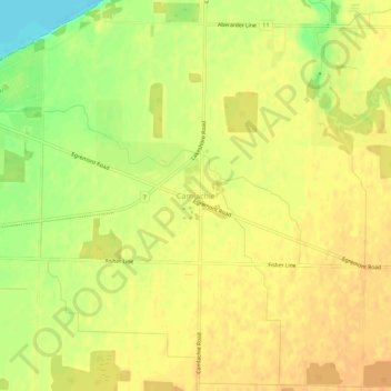 Mapa topográfico Camlachie, altitud, relieve