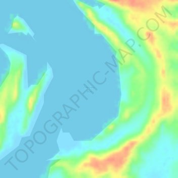 Mapa topográfico Leering Bay, altitud, relieve