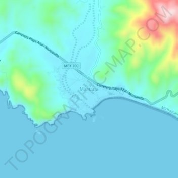 Mapa topográfico Maruata, altitud, relieve