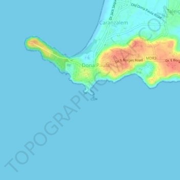 Mapa topográfico Dona Paula, altitud, relieve