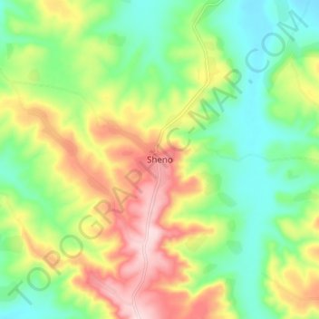 Mapa topográfico Sheno, altitud, relieve