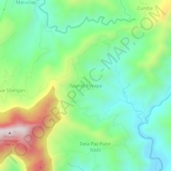Mapa topográfico Talahib Payapa, altitud, relieve