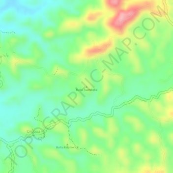 Mapa topográfico Buttu Tuamboka, altitud, relieve