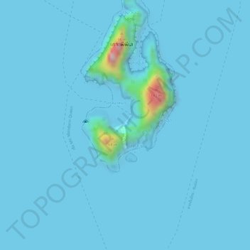 Mapa topográfico Maya Bay, altitud, relieve