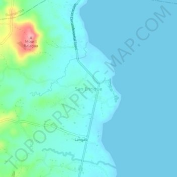 Mapa topográfico San Enrique, altitud, relieve