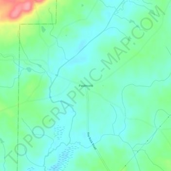 Mapa topográfico Piedmont, altitud, relieve