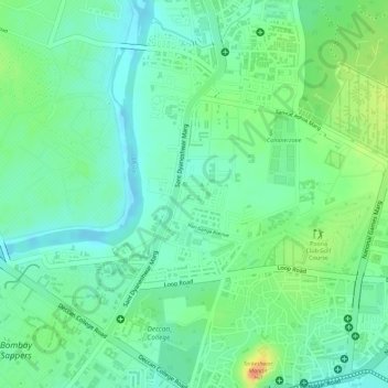 Mapa topográfico Phulenagar, altitud, relieve