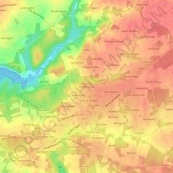 Mapa topográfico Petites Salles, altitud, relieve