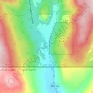 Mapa topográfico Paterson, altitud, relieve