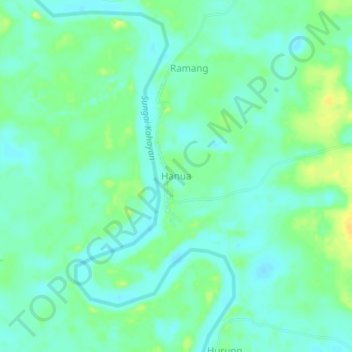 Mapa topográfico Hanua, altitud, relieve
