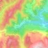 Mapa topográfico Le Crouzet, altitud, relieve