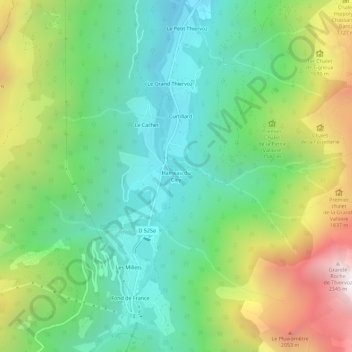 Mapa topográfico Hameau du Cley, altitud, relieve
