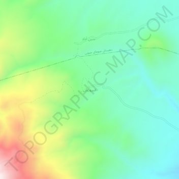 Mapa topográfico Firuzian, altitud, relieve