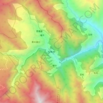 Mapa topográfico Lami, altitud, relieve