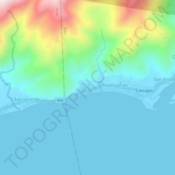 Mapa topográfico Marinawa, altitud, relieve