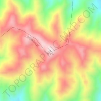 Mapa topográfico Laji Shan, altitud, relieve