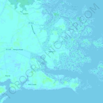 Mapa topográfico Maryus, altitud, relieve