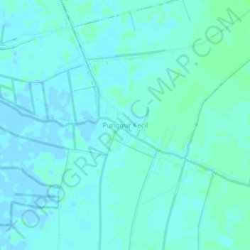 Mapa topográfico Punggur Kecil, altitud, relieve