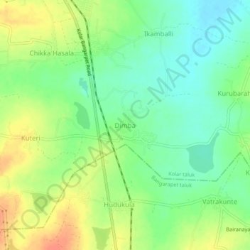Mapa topográfico Dimba, altitud, relieve