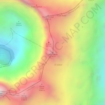 Mapa topográfico Tabernáculo, altitud, relieve