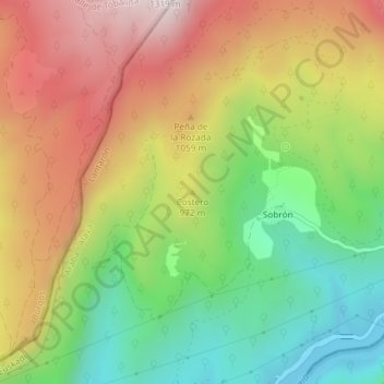 Mapa topográfico Costero, altitud, relieve